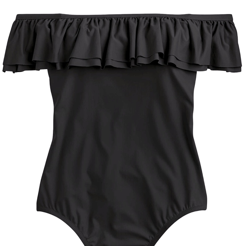 J.Crew off shoulder ruffle one piece swim